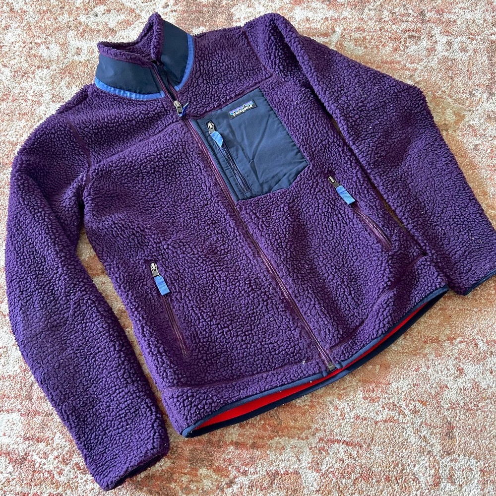 Patagonia Classic Retro X Deep Pile Fleece Jacket Women’s Small Purple